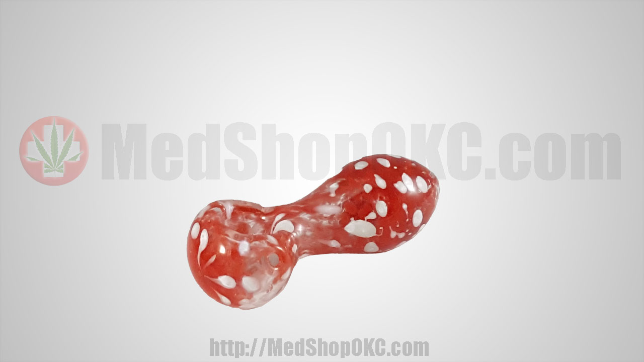 Red Frit & Dot Hand Pipe